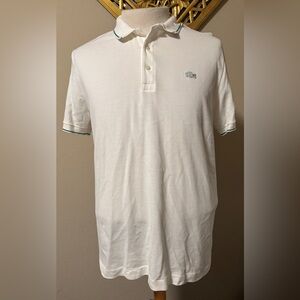 Lacoste Sante Men's White and Green Polo Shirt Size 7 Rare Limited Edition